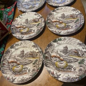 Vintage Yorkshire Ironstone salad/dessert plates set of 6. Yorkshire England